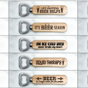 Laser Engraved Bottle Opener with Handle