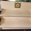 2 level laser cut display shelf with custom engraving larger