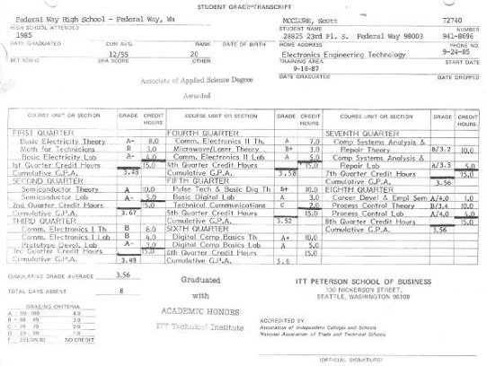 transcript from ITT