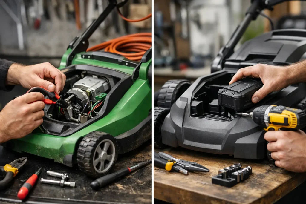 Corded Mower Repair Versus Battery Mower Repair