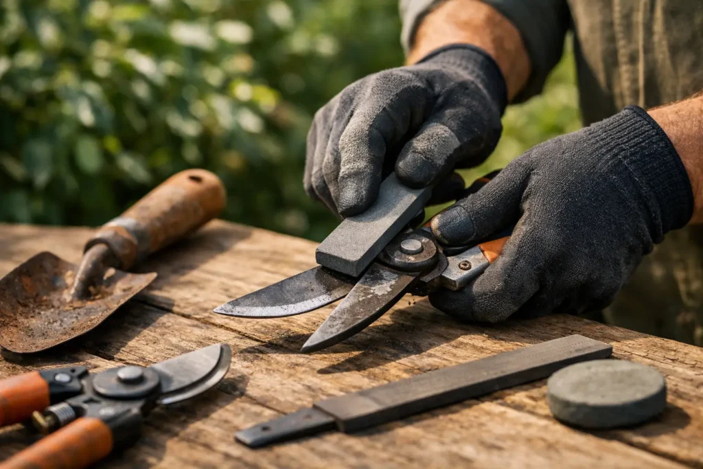 How to Sharpen Garden Tools the Right Way